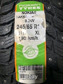 1 New 245 65 17 Nokian Hakkapeliitta 9 SUV Studded Snow Tire