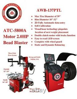 2.0HP Tire Changer Wheel Changers Machine Balancer withLaser Rim 28Clamp Combo