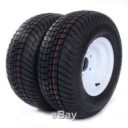 2 20.5x8.0-10 LRC Bias Trailer Tires on 5 Lug White Wheels 205/65-10