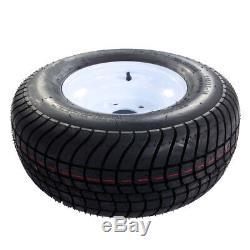 2 20.5x8.0-10 LRC Bias Trailer Tires on 5 Lug White Wheels 205/65-10