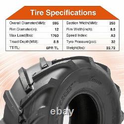 2 23x10.5-12 Lawn Mower Tires 23x10.50x12 6PR Heavy Duty Tubeless Tractor Tyres