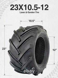 2 23x10.5-12 Lawn Mower Tires 23x10.50x12 6PR Heavy Duty Tubeless Tractor Tyres