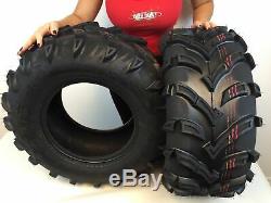 (2) New 6 Ply MASSFX 25x10-12 Rear Atv Tires 25 Set of 2 Lite Mud pair