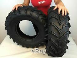 (2) New 6 Ply MASSFX 25x8-12 Front Tire set Atv Tires 25 Set of 2 Lite Mud Pair