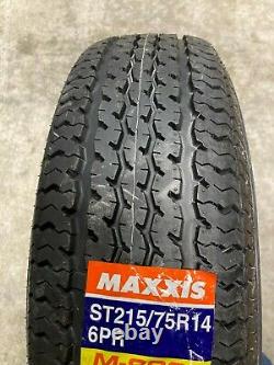 2 New Radial Trailer Tires 215 75 14 Maxxis M-8008 6 ply Load C ST215/75R14