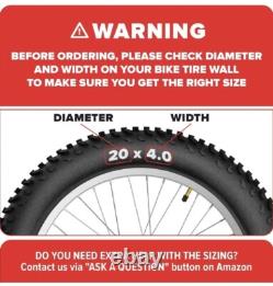 2-PCS 20 Heavy Duty Fat E-Bike Tires 20x4.0 and 2PCS Bike Inner Tube
