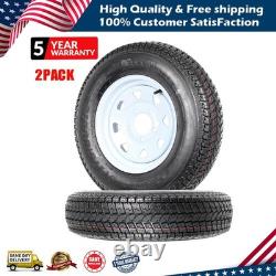 2 Pack ST175/80D13 Trailer Tires with Rims 175/80 D 13 LRC 5 Lug on 4.5, 6PR