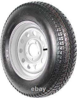 2 Pack ST205/75D15 Trailer Tires on Rims 205/75 15 in. 5 Lug Silver Spoke Wheel