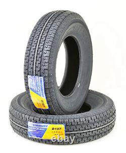 2 Trailer Tires ST205/75R14 Premium FREE COUNTRY 8 Ply LR D 105M withScuff Guard