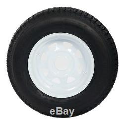 2 of 175/80D13 LRC ET Bias Trailer Tire on 13 5 Lug White Spoke Steel Wheel