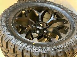 20 Inch Gmc & Chevy Silverado Snowflake Wheels Black Rims Mt Tires 33x125020 6x1