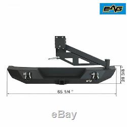 2007-2018 Jeep Wrangler JK Black Rear Bumper With Tire Carrier & Linkage