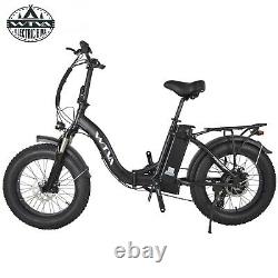 20Fat Tire 750W 48V 13AH Folding Electric Bike Beach Snow E Bicycle Black SF-20