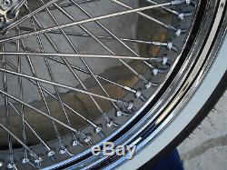 21 X3.5 80 Spoke Wheel Shinko White Wall Tire Kit Harley Touring Bagger 00-07