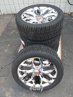 22 New GMC Yukon Sierra Chrome Wheels 305-40-22 Nexen Tires 5668 Set of 4