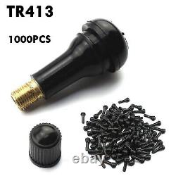 25-1000pcs Tire VALVE STEMS TR 413 Snap-In Car Short Rubber Tubeless Black Lot