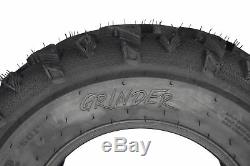 25 (2x) 25x8-12 & (2x) 25x10-12 MASSFX Grinder 6 PLY ATV Tires 25x8x12 25x10x12