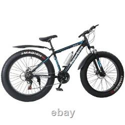 26-inch 4W Fat Tire Mountain Bike 21-Speed Bicycle High-Tensile Steel Frame A