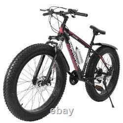 26-inch 4W Fat Tire Mountain Bike 21-Speed Bicycle High-Tensile Steel Frame US