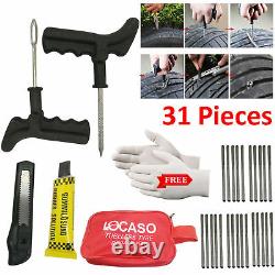 31Pcs Tire Puncture Repair Kit Tool Emergency Car, Van, Motorcycle for Tubeless