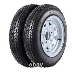 4.80-12 Trailer Tires On Rim 480-12 4.80 X 12, with wheel 5 Lug, 6PR, 2 Pack