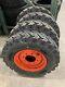 4 New 12 Ply Skid Steer Mud Snow 7.50 16 Tire Replace 12 16.5 Bolt 8 On 8 Orange