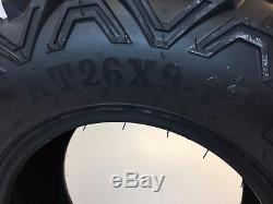 4 New 26x9-12 26x11-12 KT MASSFX big TIRE SET FOUR ATV TIRES 6 PLY 26 horn