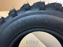 (4) New MASSFX MS ATV Tires (2) 25x10-12 & (2) 25x8-12 6 Ply Tire Set Front rear