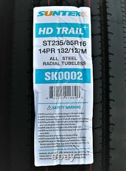 4 New Suntek HD Trail + All Steel ST 235/85R16 Load G 14 Ply Trailer Tires