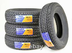 (4) Premium WINDA Trailer Tires ST205/75R15 8PR Load Range D Steel Belted