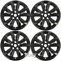 4 for Chevrolet Impala LT 2016-18 Black 18 Wheel Skins Full Rim Covers Hub Caps