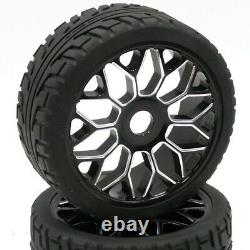 4pcs RC 1/8 Aluminum alloy Wheels Rims Hex 17mm & 18 Buggy On Road Tire Tyre