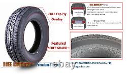 5 Trailer Tire ST205/75R15 FREE COUNTRY HD 10 Ply Load Range E withScuff Guard