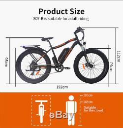 AOSTIRMOTOR Electric Mountain Bike 264 inch Fat Tire Ebike, 750W 48V 13AH S07-B