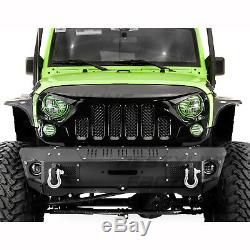 Angry Skull II Gloss Black Replacement Mesh Grille for 07-18 Jeep Wrangler JK