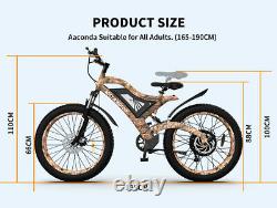 Aostirmotor 26 1500W Electric Bike Mountain Motorcycle 48V/15Ah Fat Tire E-bike