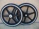 Bicycle 20'' Mag Plastic' Wheel Set 6 Spoke Black With Tires & Tubes For Gt, Di