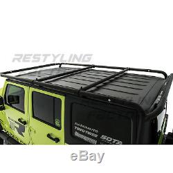 Cargo Roof Rack System Base+Top Cross Bar for 07-18 Jeep Wrangler 4 Door ONLY