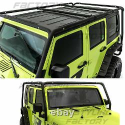 Cargo Roof Rack System Base+Top Cross Bar for 07-18 Jeep Wrangler JK 4 Door ONLY