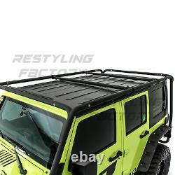 Cargo Roof Rack System Base+Top Cross Bar for 07-18 Jeep Wrangler JK 4 Door ONLY