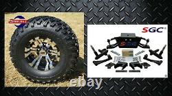 Club Car DS Golf Cart 6 A-Arm Lift Kit + 10 Wheels and 22 AT Tires 1982-2003