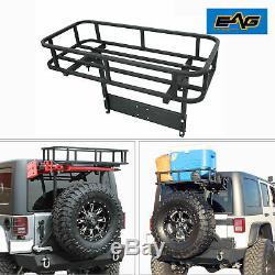 EAG Fits 97-18 Jeep Cargo Rack for Rear Bumper with Tire Carrier