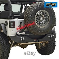 EAG Rear Bumper with Tire Carrier Mount Fits 2007-2018 Jeep Wrangler JK