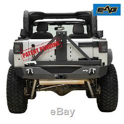 EAG Rear Bumper with Tire Carrier Mount Fits 2007-2018 Jeep Wrangler JK