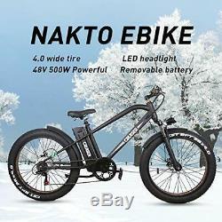 Electric Bike Beach Snow Bicycle 26 500W48V12A Fat Tire Electric Bicycle