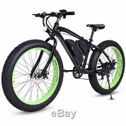 Electric Fat Tire Bike Mountain Snow Beach Bicycle E-Bike Lithium Battery 350W