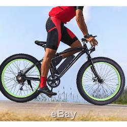 Electric Fat Tire Bike Mountain Snow Beach Bicycle E-Bike Lithium Battery 350W