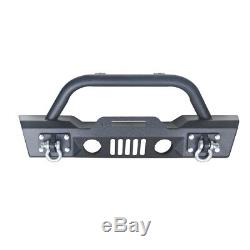 For 07-18 Jeep JK Wrangler Stubby Front Bumper WithWinch Plate& OE Fog Lights Hole