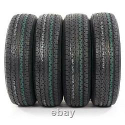 Four ST225/75-15 PSI 80 10 Ply E Load Radial Trailer Tires 22575R15