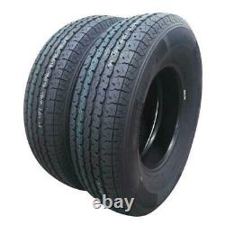 Four ST225/75-15 PSI 80 10 Ply E Load Radial Trailer Tires 22575R15